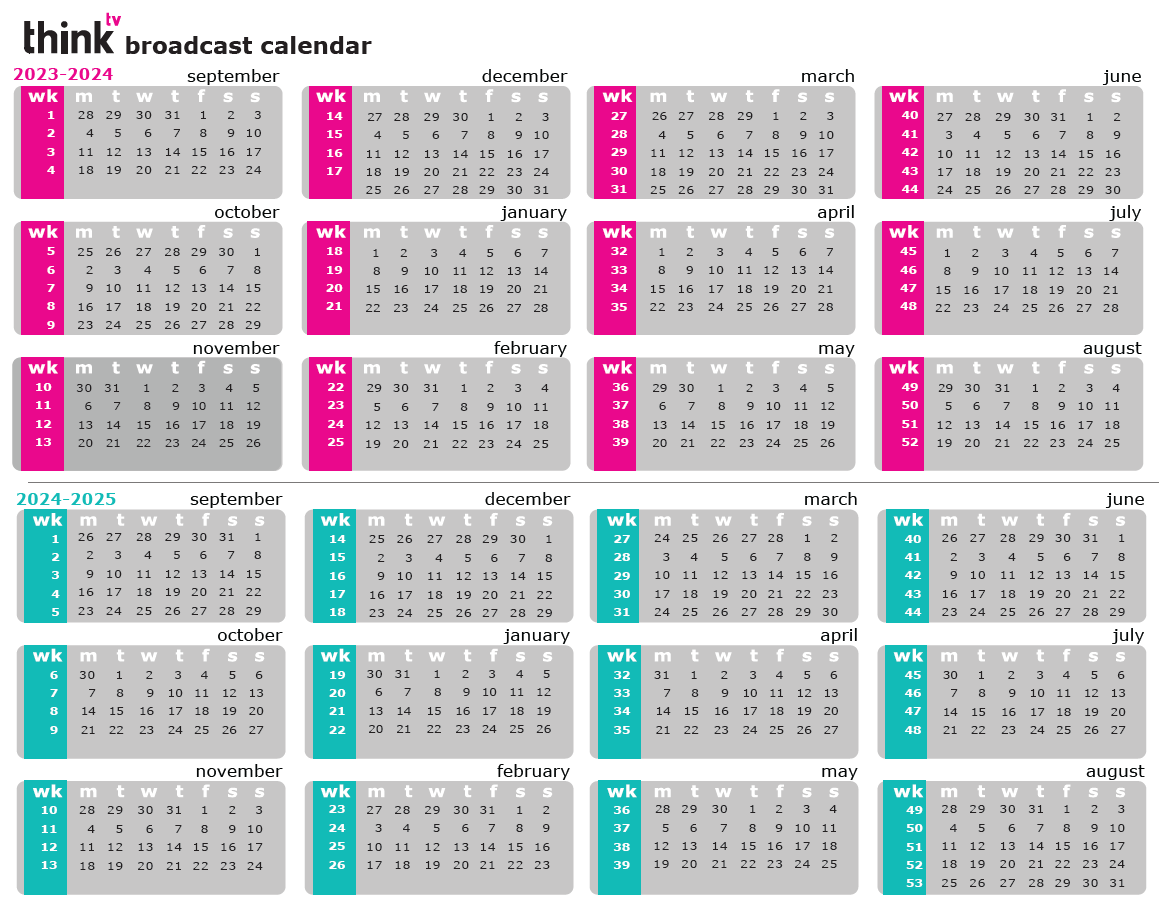 Television Broadcast Calendar 2025 Joey Tamarah